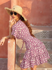 Falda floral casual de verano