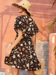 Schwarzes Gardenia Freizeitkleid