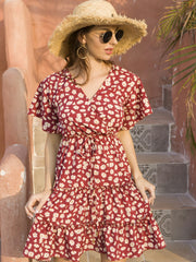 Summer Chrysanthemum printed casual dress