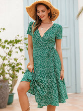 Vestido de encaje con escote en V y lunares franceses europeos y americanos para mujer