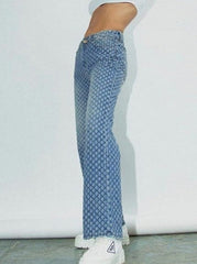 Vaqueros de moda para mujer con estampado de agujeros