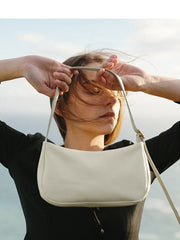 Solid Color Baguette Underarm Bag