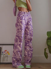 Jeans con estampado de amor