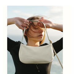 Solid Color Baguette Underarm Bag