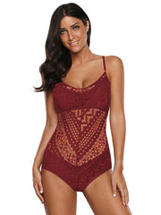 Suspenders Lace One-piece Swimsuit