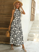 Vestido sexy estampado sin mangas estilo cuello de verano