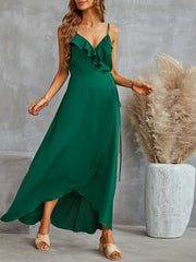 Vestido de gasa de color liso