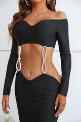 Vestido maxi estilo vendaje elegante y adornado de Garta