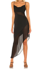 Bodycon-Midikleid mit Trägern in Schwarz