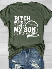 Camiseta de manga corta con estampado de mamá beisbolera