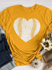 Kurzärmliges T-Shirt mit Baseball-Print