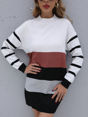 Color blocking Long Knit Dress
