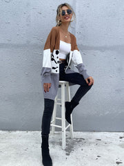Leopard Print Cardigan Knit Sweater