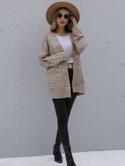 Einfarbiger Strickjackenpullover