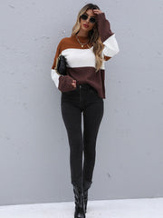 Lockerer Pullover mit Rundhalsausschnitt und langen Ärmeln