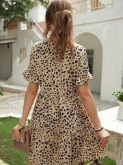 Short Sleeve V Neck High Waist Skirt