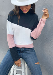 Langarmpullover mit Farbblockierung