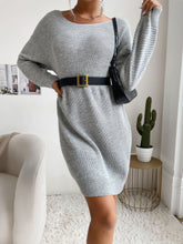 Crew neck solid knit dress