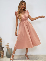 Kleid mit tiefer V-Taille