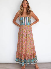 Bedruckte Sling-Kleider, weit, locker und lang