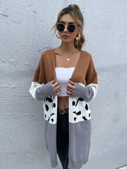 Leopard Print Cardigan Knit Sweater