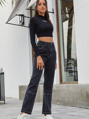 Denim Straight-leg Trousers