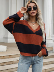 Gestrickter Colorblock-Pullover