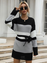 Winter crew neck stitched Knit Skirt