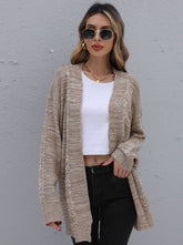 Einfarbiger Strickjackenpullover