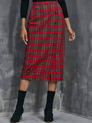 Trendy Plaid Hip Skirt