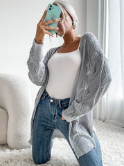 Einfarbiger Strickjackenpullover