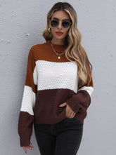 Lockerer Pullover mit Rundhalsausschnitt und langen Ärmeln