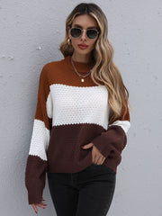 Lockerer Pullover mit Rundhalsausschnitt und langen Ärmeln