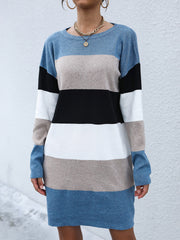 Vestido de lana azul tipo jersey