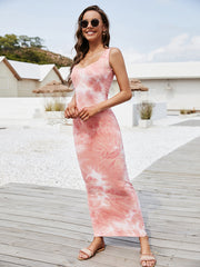 ärmelloses Tie-Dye-Hüftkleid mit Tasche