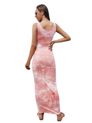 ärmelloses Tie-Dye-Hüftkleid mit Tasche