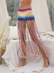 Falda tejida a mano con ganchillo Suntan