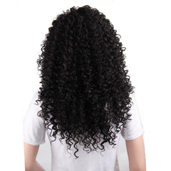 Women's long small curly wigs headgear