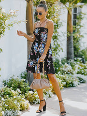 Vestido con falda lencero estampada