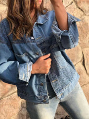 Chaqueta holgada con paneles y estampado de leopardo