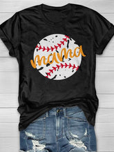 Kurzärmliges T-Shirt mit Baseball-Mom-Print
