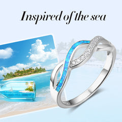 Opal wave ring with made of 925 silver