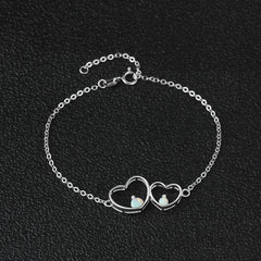 Pulsera de plata 925 de corazón a corazón