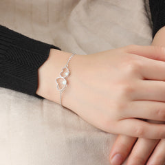 Pulsera de plata 925 de corazón a corazón