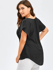 Short-Sleeved T-shirt Lace Stitching Top