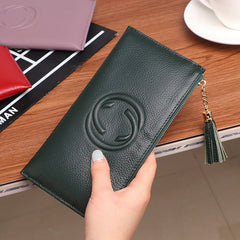 Frauen lange leder mode multi-karte position große kapazität brieftasche