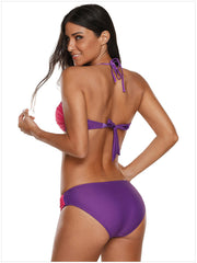 Traje de baño bikini con lazo en el cuello degradado