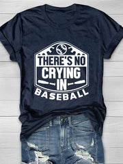 Kurzärmliges T-Shirt mit „There's No Crying In Baseball“-Aufdruck