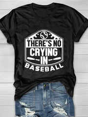 Kurzärmliges T-Shirt mit „There's No Crying In Baseball“-Aufdruck
