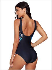 Traje de baño de una pieza con estampado halter